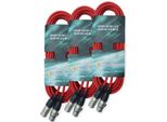 Keepdrum Cavo Dmx Rosso A 3 Pin Xlr 6M 3 Pezzi