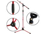 Keepdrum MS106 Rd Red Asta Microfonica Con Braccio E Morsetto Per Microfono