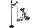 Asta Microfonica Keepdrum MS124 Ad Una Mano Con Supporto Per Tablet