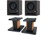 Presonus Studio Monitor Eris Pro 4 1 Coppia Con Supporto Per Diffusori In Palissandro
