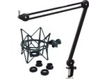 Keepdrum MS138 Supporto A Braccio Articolato Con Ragno Per Microfono Nero