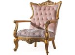 Casa Padrino Poltrona Da Salotto Barocca Con Pietre Scintillanti Rosa/Oro 90 X 85 X H. 110 Cm - Mobili Da Salotto In Stile Barocco