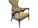 Casa Padrino Poltrona Da Salotto Barocca Grigio / Marrone / Argento 77 X 87 X H. 108 Cm - Mobili Da Salotto Nobili In Stile Barocco