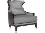 Casa Padrino Poltrona Da Salotto Argento / Marrone Scuro 80 X 80 X H. 102 Cm - Qualità Lusso - Mobili Soggiorno
