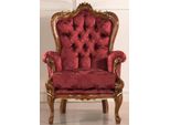 Casa Padrino Poltrona Da Salotto Barocca Con Elegante Motivo Rosso Bordeaux / Marrone / Oro 85 X 85 X H. 112 Cm - Mobili Da Salotto In Stile Barocco - Nobile & Magnifico