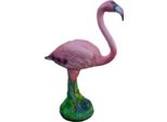 Casa Padrino Figura Decorativa Fenicottero Rosa / Multicolore H. 80 Cm - Scultura Decorativa Resistente Alle Intemperie - Decorazione Per Il Soggiorno - Decorazione Per Il Giardino - Figura Decorativa Di Animale