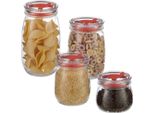 Set Di 4 Vasetti Relaxdays Con Coperchio