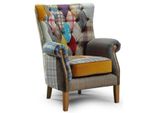 Casa Padrino Poltrona Chesterfield Da Salotto Multicolore / Grigio / Marrone 80 X 80 X H. 102 Cm - Mobili Chesterfield Da Salotto