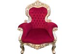 Casa Padrino Poltrona Da Salotto Barocca Bordeaux Rosso / Oro - Poltrona Da Salotto In Stile Antico Fatta A Mano - Sontuoso Mobile Da Salotto Barocco