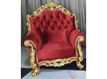 Casa Padrino Poltrona Barocca Rosso / Marrone / Oro - Sontuosa Poltrona Da Salotto - Mobili Da Salotto In Stile Barocco - Mobili In Stile Barocco - Arredamento Barocco - Arredamento Da Salotto