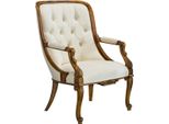 Casa Padrino Poltrona Barocca Crema/Marrone - Sontuosa Poltrona Da Salotto - Mobili Da Salotto In Stile Barocco - Mobili Barocchi - Arredamento Barocco - Arredamento Da Salotto