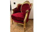 Casa Padrino Poltrona Da Salotto Barocca Rosso Bordeaux / Oro Antico - Poltrona Da Salotto In Stile Antico Fatta A Mano - Mobili Da Salotto - Mobili Barocchi - Nobile E Magnifico