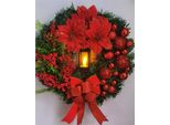 Ghirlanda Natalizia, Ghirlanda Per Porta, Ghirlanda Natalizia, Ghirlanda Artificiale Per Auto, Casa, Finestra, Decorazione Murale, Rosso, 30Cm