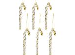 14CM Glitter Albero Di Natale Decorazione Blu Bastone Di Zucchero Ciondolo 6 Pezzi Albero Di Natale Decorazioni Bastone Di Zucchero Decorazione Di Natale, Oro, Plastica