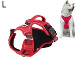 Pettorina Traspirante Per Cani Di Grossa Taglia, Pettorina Anti Tirante Senza Tirante Pettorina Leggera Per Cani, L, Rosso