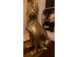 Casa Padrino Figura Decorativa Cane Boxer Oro H. 65 Cm - Scultura Decorativa Resistente Alle Intemperie - Decorazione Soggiorno - Decorazione Giardino - Figura Decorativa Animale