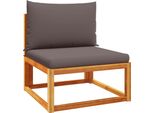 Vidaxl Divano Da Giardino Senza Braccioli Con Cuscini In Legno Di Acacia E Rattan