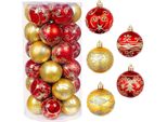 Set Di Ornamenti Natalizi, 6 Cm, 30 Pezzi, Decorazioni Natalizie Pendenti Per Alberi Di Natale, Feste