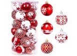Set Di Ornamenti Natalizi, 6 Cm, 30 Pezzi, Decorazioni Natalizie Pendenti Per Alberi Di Natale, Feste