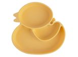 Piatto In Silicone Per Bambini Diviso Anatra Gialla 19,5X19 Cm