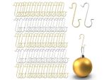 100X Ganci Per L'albero Di Natale: Ganci Per L'albero In Oro E Argento - Appendini A Forma Di "S"" Per Decorazioni E Baubles Natalizi"