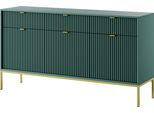 Cassettiera: 3 Cassetti, 3 Ante, Labrador, Oro, 154 X 83 X 39 Cm, Maniglie Dorate