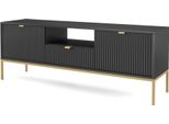 Mobile Tv: Un Cassetto, Due Ante, Tre Ripiani, Colore: Nero, Colore Cornice: Oro Dimensioni Del Mobile: L: 154 Cm, A: 56 Cm, P: 39 Cm