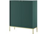 Cassettiera: 2 Ante, Labrador, Oro, 104 X 125 X 39 Cm, Maniglie Oro