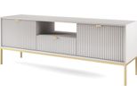 Mobile Tv: Un Cassetto, Due Ante, Tre Ripiani, Colore: Grigio, Colore Cornice: Oro Dimensioni Del Mobile: L: 154 Cm, A: 56 Cm, P: 39 Cm
