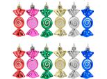12 Pezzi Decorazioni Per L'albero Di Natale Con Glitter, Decorazioni Natalizie Con Bastoncini Di Zucchero, Ornamenti Natalizi Con Caramelle Per Le Feste Di Natale, Multicolore
