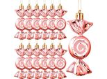 12 Pezzi Decorazioni Per L'albero Di Natale Con Glitter, Decorazioni Natalizie Con Bastoncini Di Zucchero, Ornamenti Natalizi Con Caramelle Per La Decorazione Delle Feste Di Natale, Oro Rosa