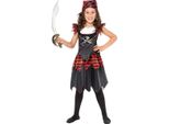 Smiffys - Costume - Ragazza SM1662 (110-116) (Nero/Rosso)