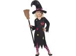 Smiffys - Costume Da Strega "Cinder"" Halloween - Ragazze SM1947 (128-134) (Nero/Rosa)"