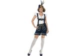 Smiffys - Costume "Bavarese Tradizionale Deluxe"" - Donna SM2200 (M) (Blu/Bianco)"