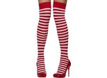 Smiffys - Calze Autoreggenti Da Donna SM263 (Taglia Unica) (Bianco/Rosso)