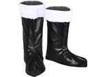 Smiffys - Uomo/Donna Copristivali Unisex Babbo Natale, Design Natalizio - Pvc, Poliestere SM539 (Taglia Unica) (Nero/Bianco)