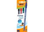 Bic Cristal Soft Nero, Blu, Verde, Rosso Penna A Sfera Medio 4 Pz