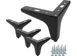 Set Di 4 Gambe Per Mobili Anchor Black Matt Alte 10 Cm, In Metallo, Ideali Per Divani, Cassettiere E Altro, Viti Di Montaggio Incluse, Design Senza Tempo Per Interni Moderni E Classici.