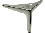 Eleganti Gambe Per Mobili In Cromo Nero, Altezza 12 Cm - Gambe In Metallo Eleganti E Moderne Per L'arredamento Contemporaneo.