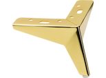 Gamba Per Mobili "Star"" In Oro-Cromo, Altezza 10 Cm, Design Elegante, Ideale Per Il Minimalismo E L'arredamento Moderno, 1 Pezzo"
