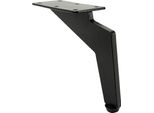 Gamba Per Mobili Loft In Metallo Con Finitura Nera Opaca, Altezza 12 Cm, 1 Pezzo, Resistente E Ideale Per Interni Industriali.