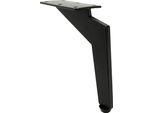 Gambe Per Mobili Industriali In Metallo Nero Opaco, Alte 15 Cm, In Stile Loft, Con Pattini In Plastica Per Proteggere Il Pavimento, Ideali Per Spazi Abitativi Moderni.