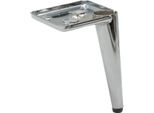 Spiedino Per Gambe Di Mobili Cromo Argento 13 Cm - Eleganti Gambe In Metallo Con Base Protettiva Per Mobili Come Divani, Armadi E Cassettiere