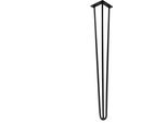 Gamba Per Tavolo Hairpin Nero Opaco 71 Cm - Gambe Per Mobili In Metallo In Stile Loft Per Tavoli Dal Design Industriale, Adatte A Tavolini In Legno.