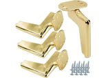 Set Di 4 Gambe Per Mobili Loft In Cromo-Oro, Altezza 12 Cm, Design Minimalista, Stile Industriale, Ideale Per Divani, Cassettiere E Mobili Tv, Set Di Viti Incluso