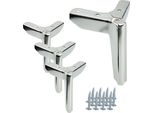 Set Di 4 Gambe Per Mobili Con Design Ad Ancora, Cromo-Argento, Altezza 12 Cm, Incluso Set Di Viti Per Un Facile Montaggio, Ideale Per Divani, Cassettiere E Mobili Tv.