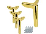 Set Di Quattro Gambe Per Mobili Cromate Oro Da 15 Cm - Gambe In Metallo Eleganti E Resistenti Per Mobili Moderni E Classici.
