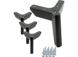 Set Di 4 Gambe Per Mobili "Anchor"" In Nero Opaco, Altezza 12 Cm - Eleganti Gambe In Metallo Per Divani, Cassettiere E Altro. Ideali Per Interni Moderni E Industriali."