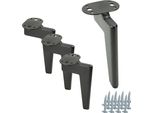 Set Di 4 Gambe Per Mobili Loft Black Matt 15 Cm - Gambe In Metallo Minimaliste Per Un Design Elegante