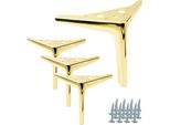 Elegante Set Di 4 Gambe Per Mobili In Oro-Cromo, Altezza 15 Cm - Design Minimalista Per Un Ambiente Elegante